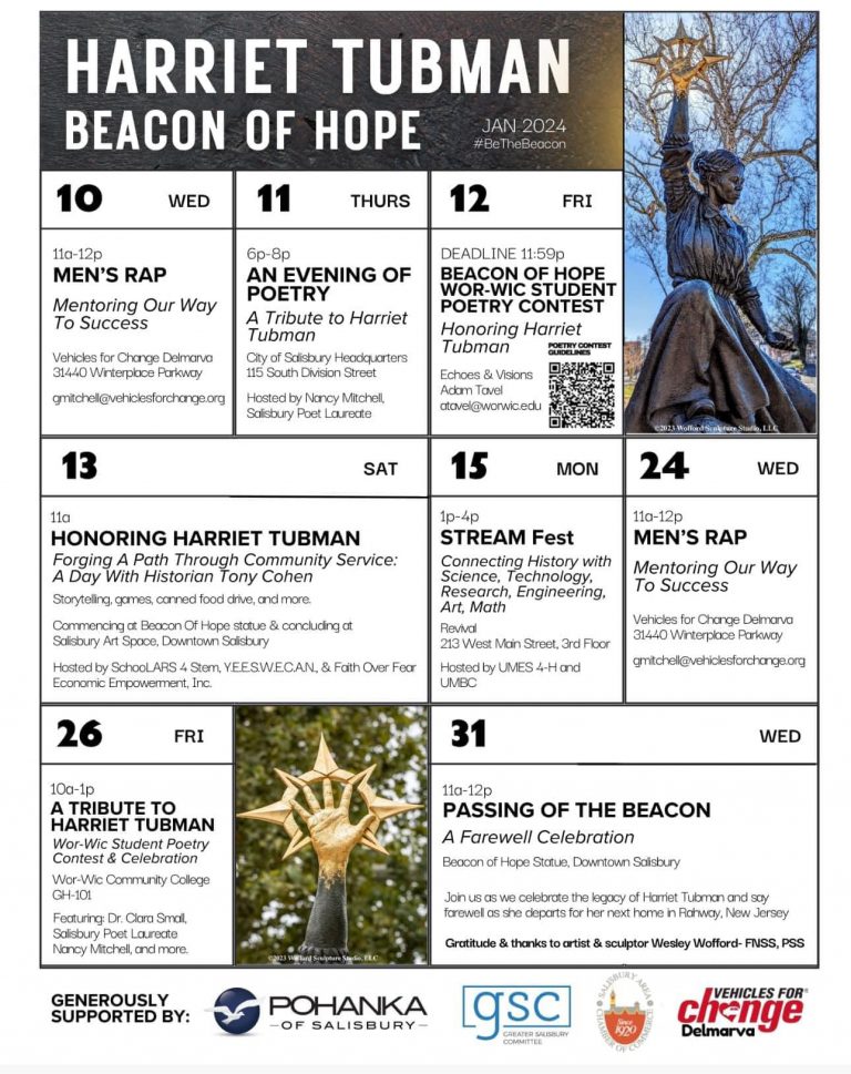 Tubman Beacon of Hope Events 768x969