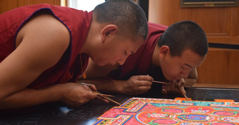 Tibetan Monks Mandala Painting SU 768x403