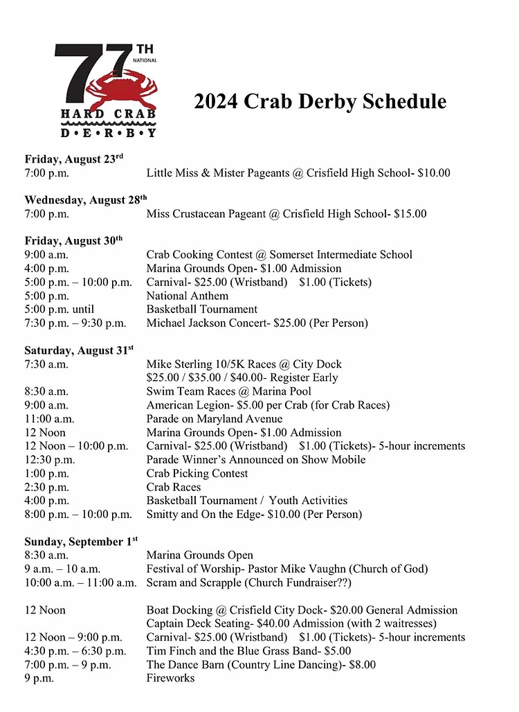 Derby Schedule