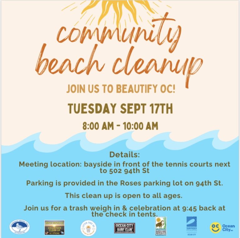 Beach Cleanup Tuesday Sept 17th 768x760