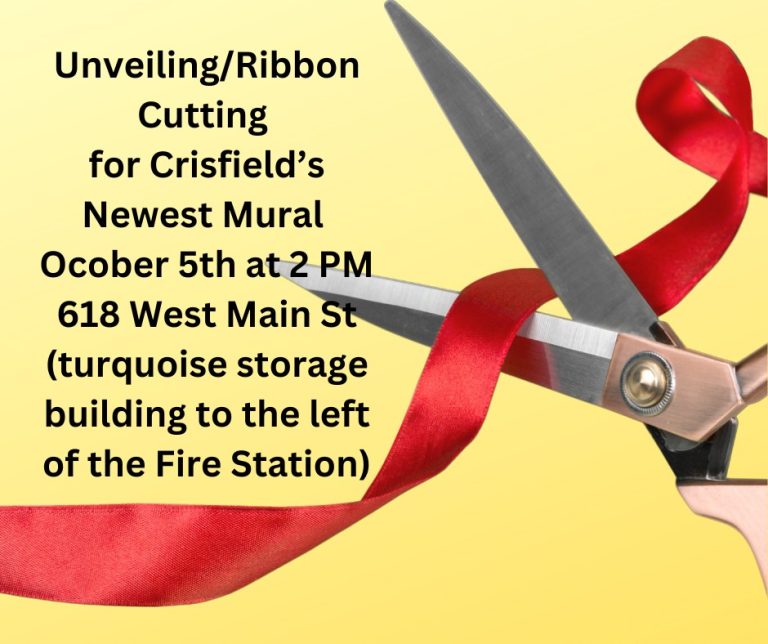 Crisfield Mural Ribbon Cutting 768x644