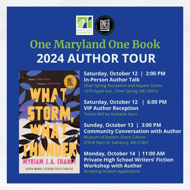 One Maryland One Book 2024 Author Tour 768x768