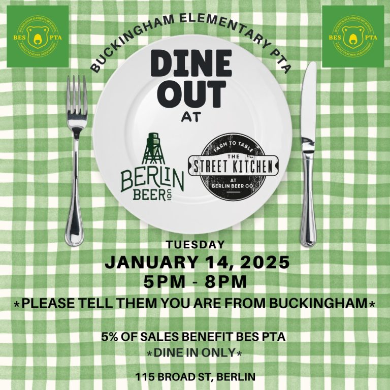 Dine Out at Berlin Beer Co PTA Fundraiser 768x768