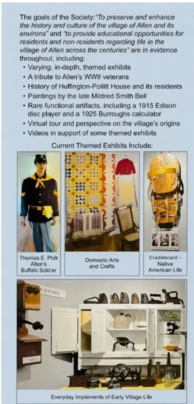 second page Allen Historical Society Pamphlet