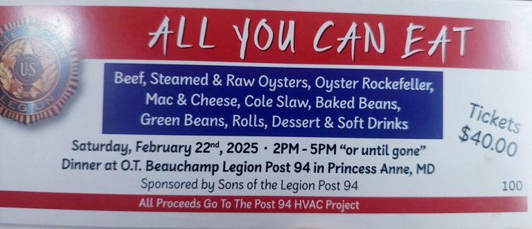 Annual Beef and Oyster Roast Olver Beauchamp American Legion Post 94 768x331