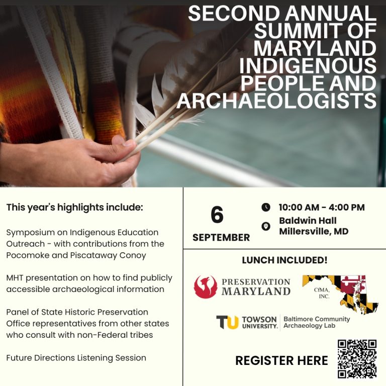 Second Annual Summit of Maryland Indigenous People and Archaeologists 768x768